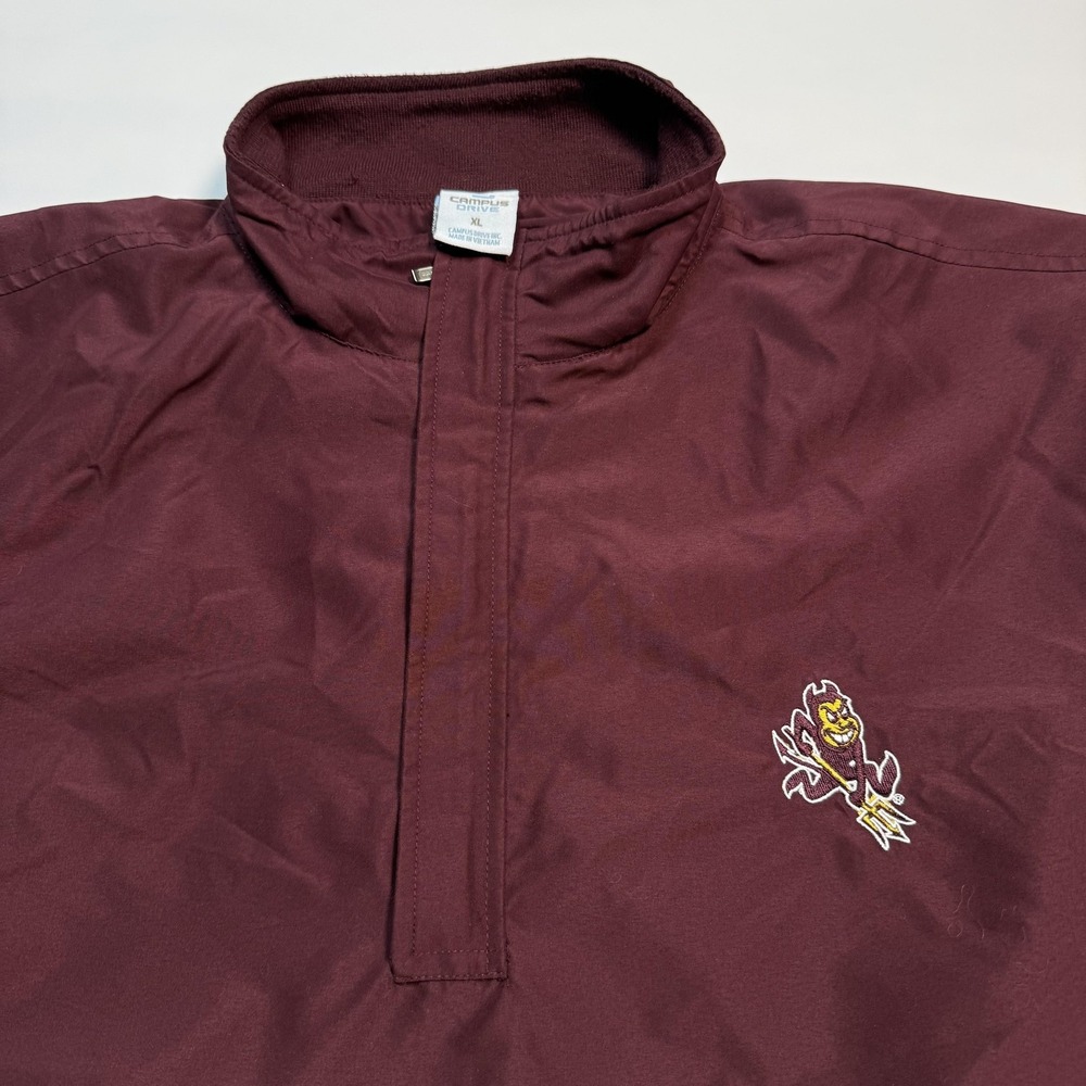 Arizona State Sun Devils Jacket Mens XL Red NCAA Football Campus Drive Pullover - Picture 2 of 8